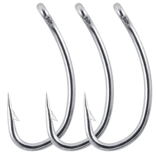 Dr.Fish 100 Pack Nyphm Fly Hooks Curved Shank Fly Tying Fishing Hook Short Shank Tying Flies Emergers Shrimp Nymph Caddis Pupa Freshwater Silver #16