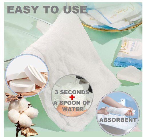QUALIALL Premium Extra Large and Thick (23.6" X 11.8") Pure Cotton Disposable Washcloths, Portable Travel Towels Wash Cloth for Camping Hiking Backpacking or Traveling