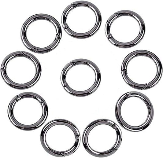 20 Pieces Carabiners Rings - Zinc Alloy Round Carabiner Loaded Gate Clips Spring Snap Hook Locking Carabiners Keychain Keyring Buckle Gun Grey