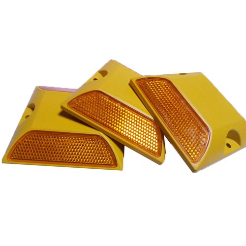 Biokany 10 Pcs Pavement Marker Road Reflectors,4 by 4 inch Street Pavement & Asphalt Stud Markers for Speed Bumps,Freeways & Driveways,Pedestrian Crossings,Sidewalks