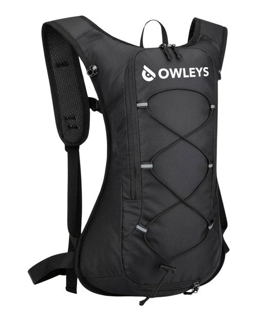 Owleys Hydration Backpack – Lightweight Waterproof Hydration Pack | 2L Water Bladder | Running & Cycling Backpack for Men & Women | Hiking & Festival Essential – Black 1pc