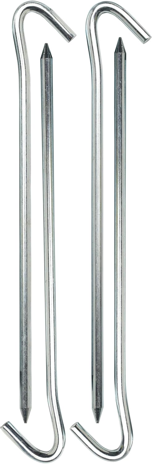 Coghlan's Steel Tent Pegs 7" 4-Pack– Rust-Resistant, 5mm Diameter Stakes with 1-Inch Hook for Tents, Tarps & Mosquito Nets – Durable Ground Pegs for Small to Medium Tents