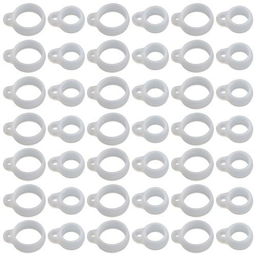 GORGECRAFT 1 Box 60PCS Clear Anti-Lost Silicone Rubber Rings 2 Sizes Holder Silicone Pendant Multipurpose Adjustable Cases 8/13mm Necklace Lanyard Replacement Carrying Kit for Key-Ring Pendant