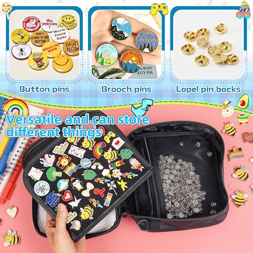 Pin Display Book for Trading Pins with Shoulder Straps and Clear Cover