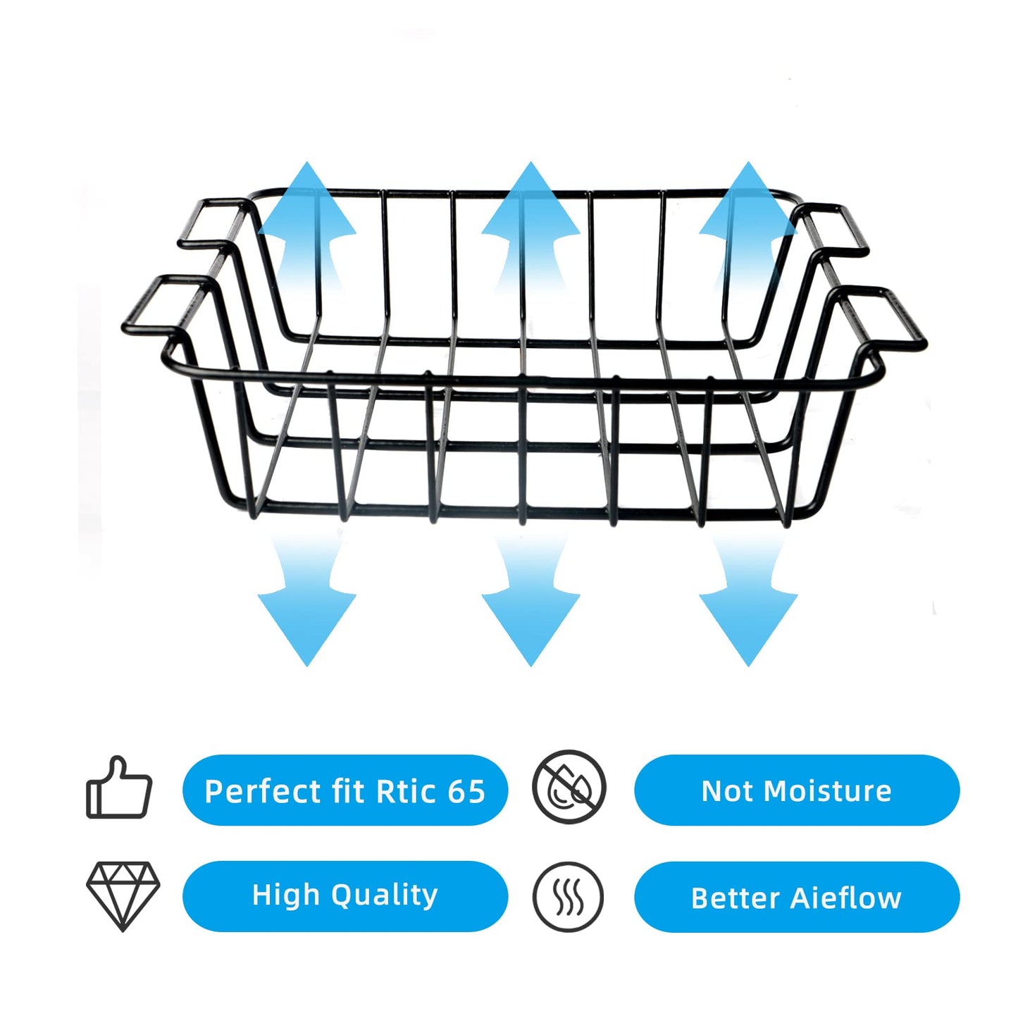fivertik Cooler Basket for RTIC 65,Inside Dry-Goods Basket Compatible with RTIC 65 Coolers,Stainless Steel Wire Cooler Rack