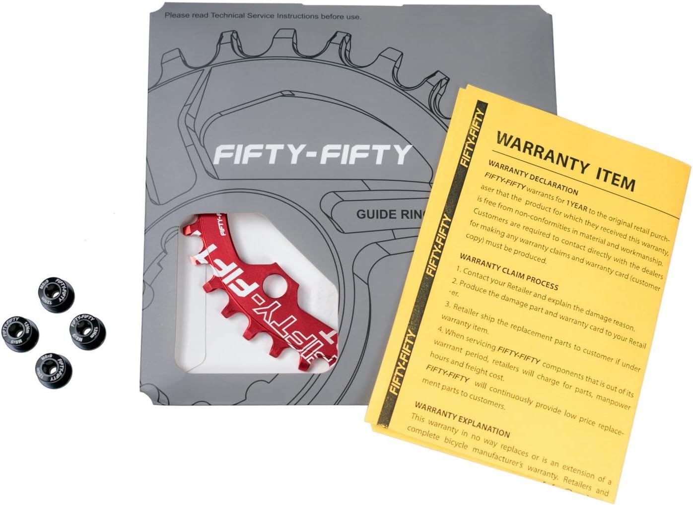 FIFTY-FIFTY 104BCD Narrow Wide Chainring for Mountain Bikes - 30T/32T/34T/36T, 9/10/11-Speed Compatible