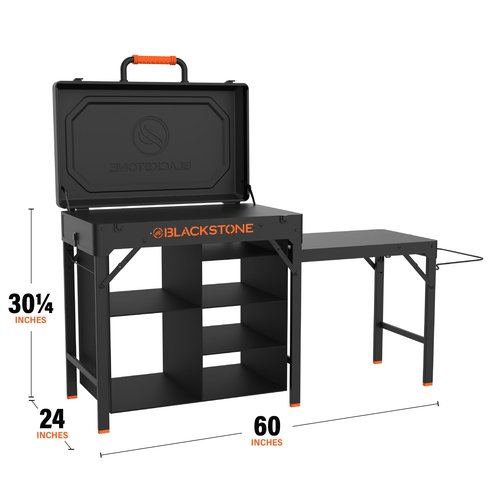 Blackstone 2237 On-The-Go Prep Table with Collapsible Carry Case Design, Powder Coated Steel, Black