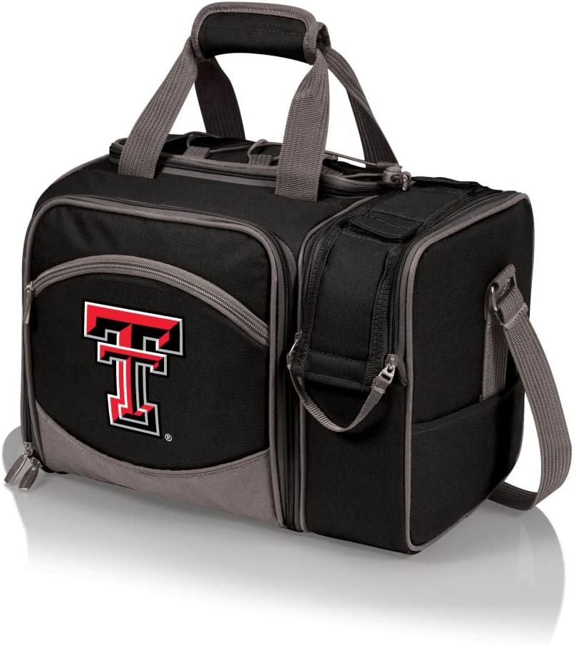 NCAA Malibu Cooler Picnic Basket - Insulated Tote with Complete Picnic Set