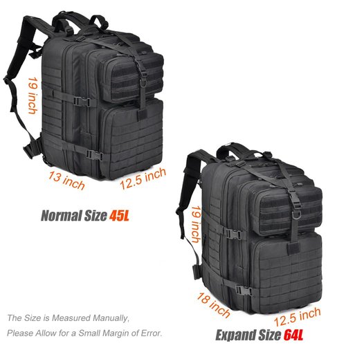 R.SASR 64L Large Tactical Backpack, Military Molle Bag for Hiking