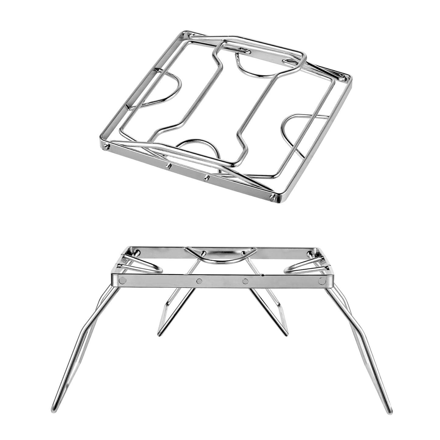 Jekero Portable Folding Camping Campfire Grill Pot Rack Cast Iron over Fire Split Stoves 7.48x7.48x5.12 inch