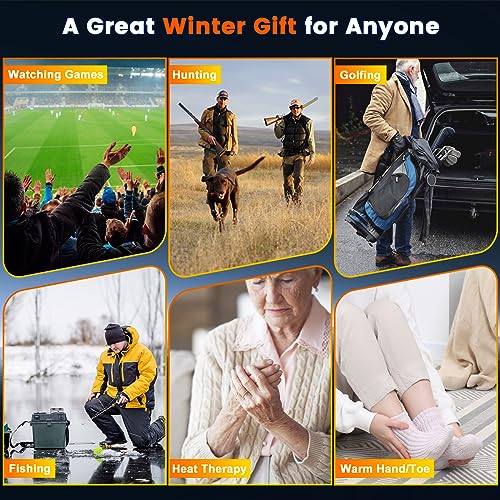 Rechargeable Hand Warmers with Flashlight & LED Display 2 Pack - Orange