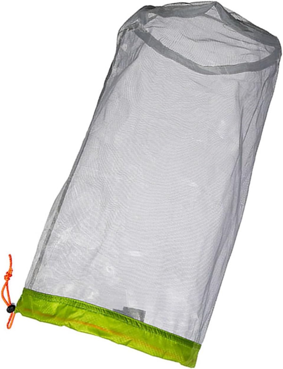 Mesh Stuff Sack Light Weight Nylon Mesh Drawstring Storage Bag for Travelling Hiking Camping Stuff Storage(Orange M)