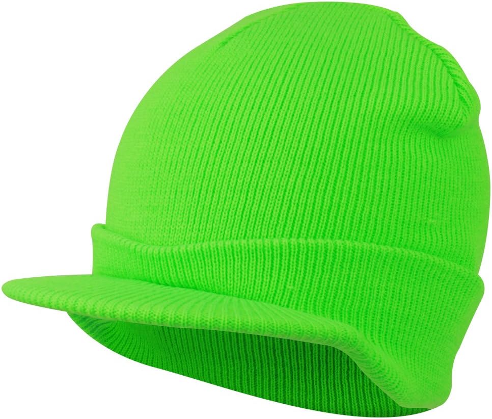 Armycrew Neon Snug Fit Knitted Beanie Visor Cap