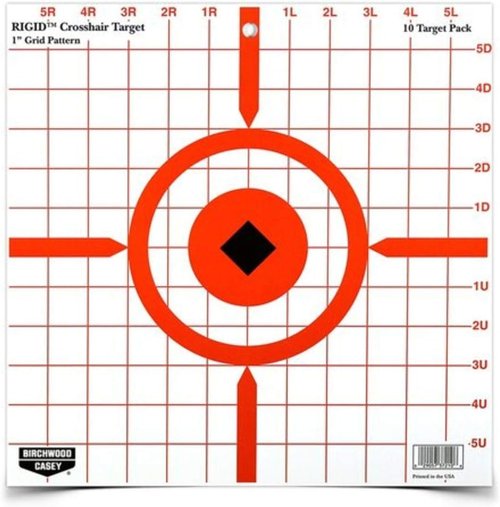 Birchwood Casey Rigid 12" High-Contrast Corrugated Paper Shooting Targets for Short or Long Range Target Use - 10 Targets