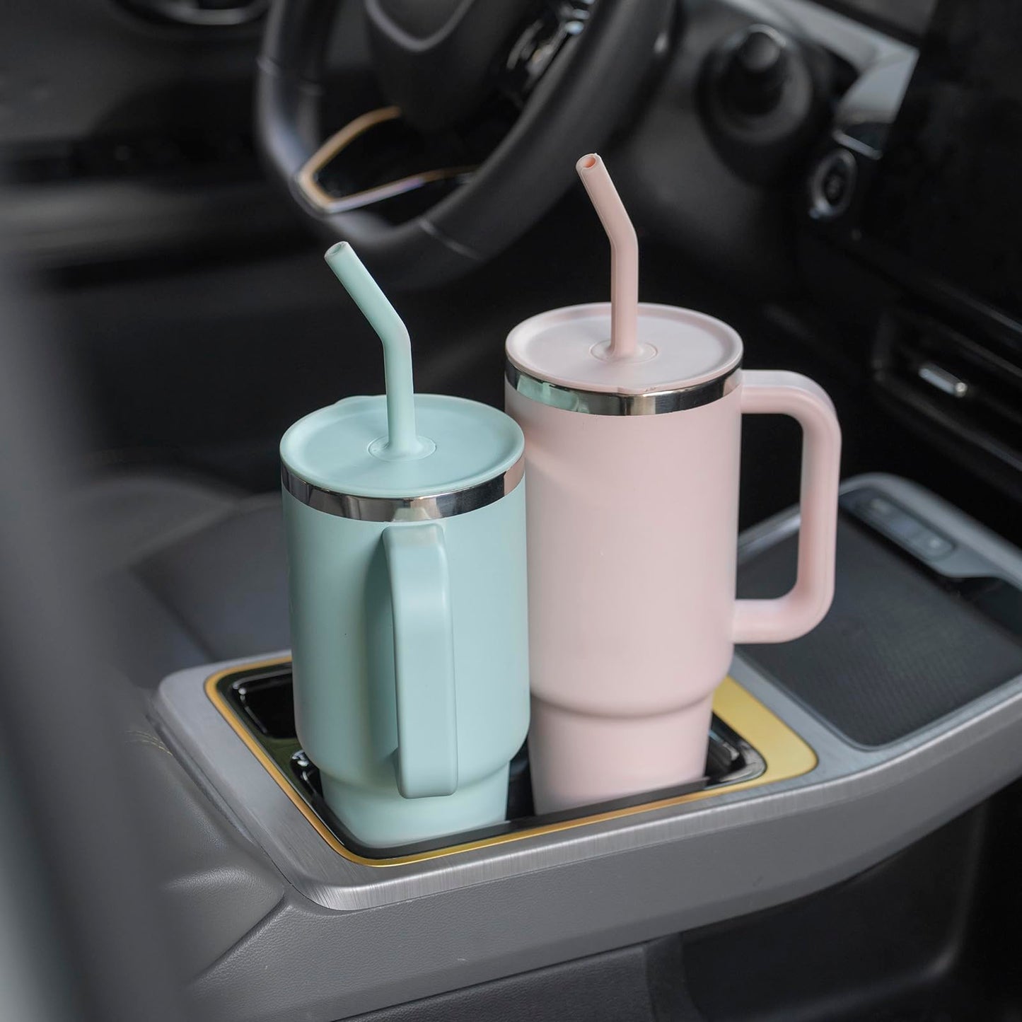 Greant 5 PCS Press in Straw for Hydroflask Tumbler, Straws for Hydro Flask Tumbler Straw Replacement 20 oz to 40 oz (5 PCS, 5 Colors, for Hydroflask Tumbler 40oz)