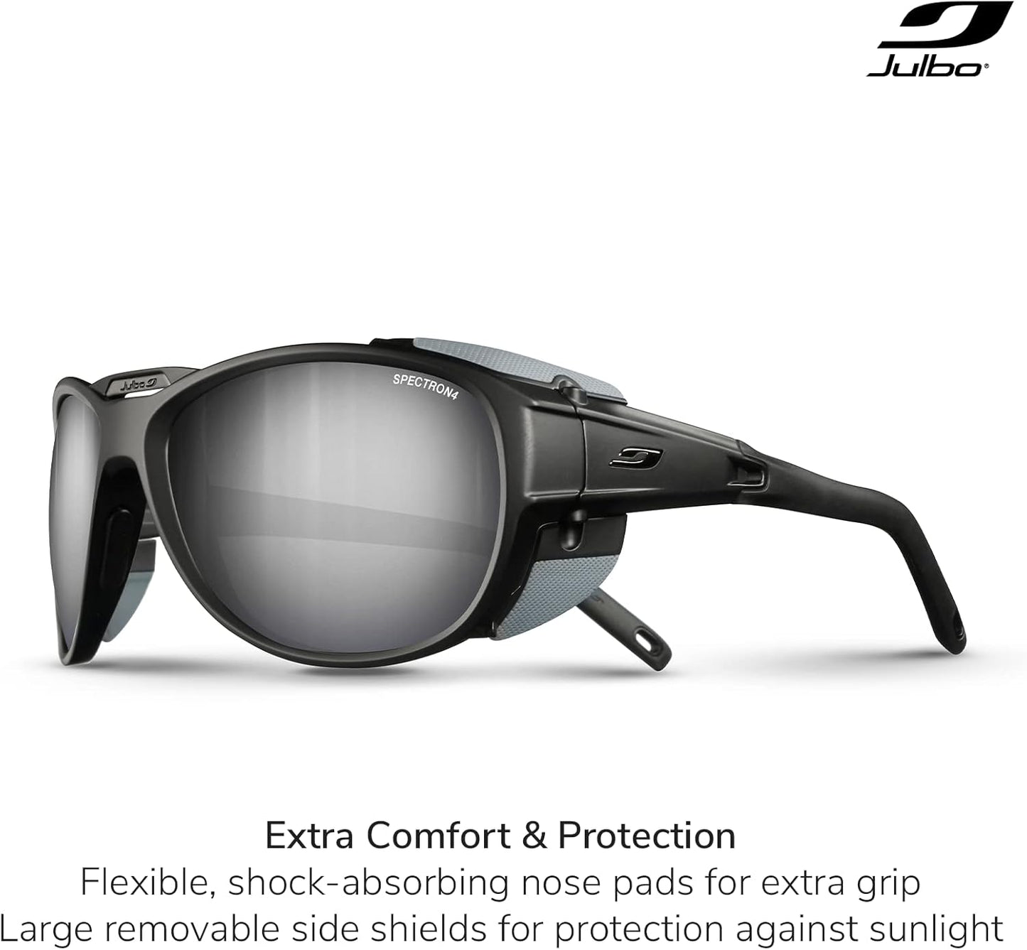 Julbo Explorer 2 Glacier Sunglasses for Men & Women w/Removable Side Shields for Hiking, Ski, Lifestyle - 100% UV Protection