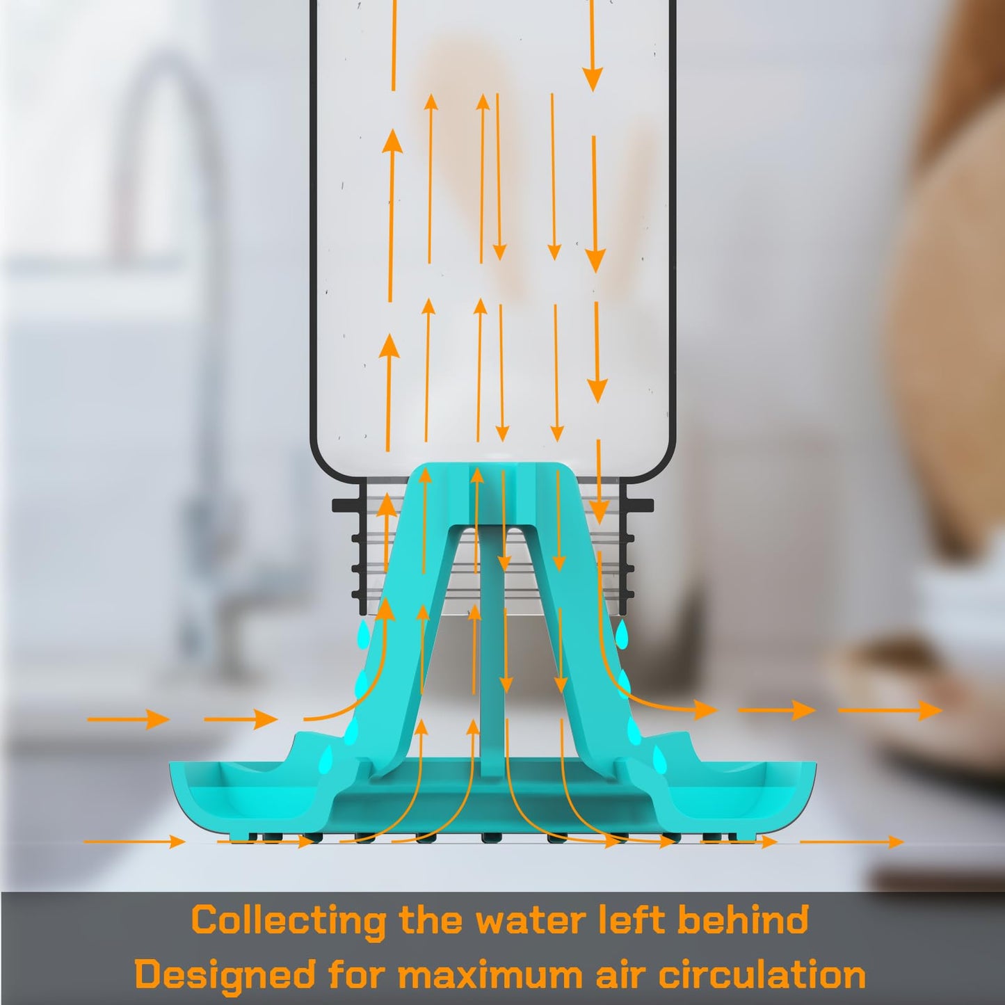 JIUBAR Bottle Drying Rack for Stanley Cup Accessories and Sports Water Bottle -Soft Silicone Material Air Convection Fast Does not Scratch Kitchen Accessories - Fits Caliber 1.65”-5” inches-4 Pack