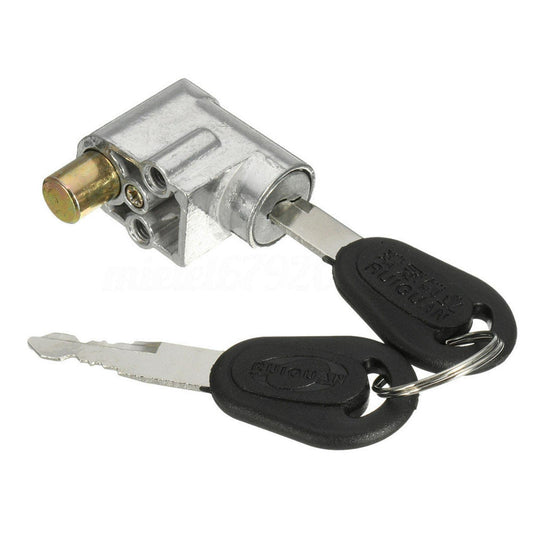 1Pcs Electric Bike Battery Box Safety Lock Portable Anti-Theft Key Lock Battery Cylinder Lock for Motorcycle Electric Bike Scooter E-Bike with 2 Keys Light Weight(Silver)
