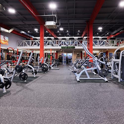 Heavy Duty Gym Flooring Mat - 3.5' x 6' x 3/4" Thick Rubber Mat - Solid Black - Ideal for Home Gyms, Commercial Fitness Centers, Workouts, and More