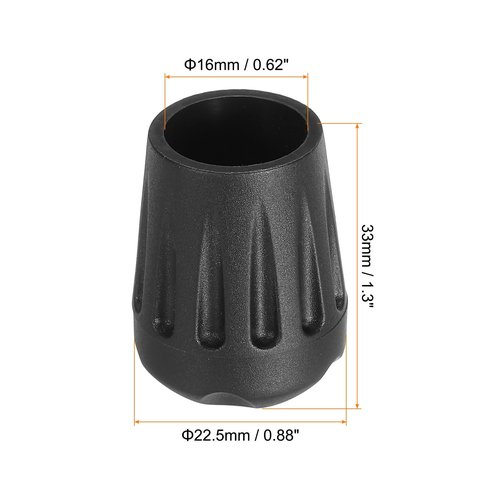 PATIKIL 0.62 Inch Chair Feet Replacement, 4 Pack Non-Slip Plastic Outdoor Camping Chair Leg Tips Cap Folding Chair Legs Floor Protectors Fit for 0.62" Chair Feet, Black