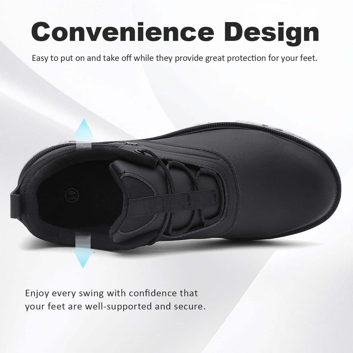 ULTIANT Mens Golf Shoes Waterproof Fixed Spikeless Sole Comfortable Outdoor Sport Shoes Size7.5-13(Black,41)