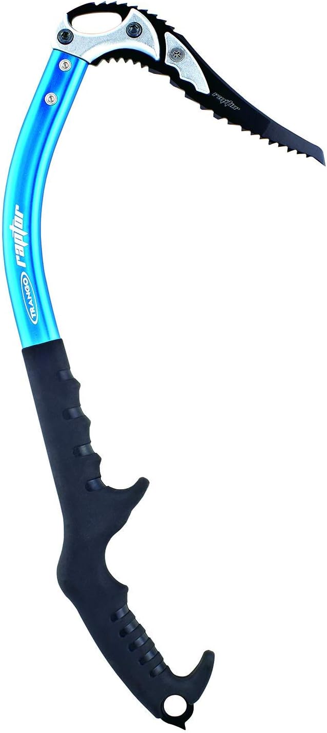 Trango Raptor Ice Tool - Lightweight Aluminum Ice Axe for Mountaineering, Balanced Geometry for Solid Sticks, Ergonomic Handle