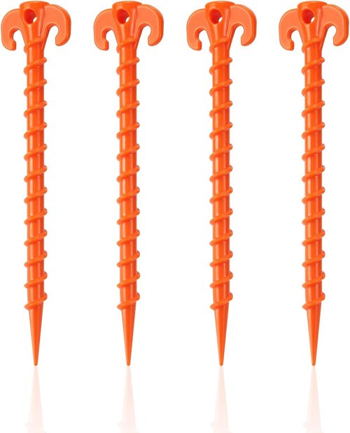 Canopy Stakes Canopy Anchors Beach Tent Stakes Heavy Duty Screw Shape 25 cm 10 inch - 8 Pack Yellow …