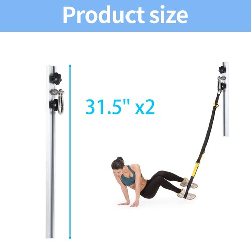 Resistance Band Wall Anchor,Gym Resistance Bands,djustable Workout Wall Anchor System,for Resistance Band Exercises,with 2 Rail and 2 Rail Car,Easy Installation(double set,No Resistance Bands)