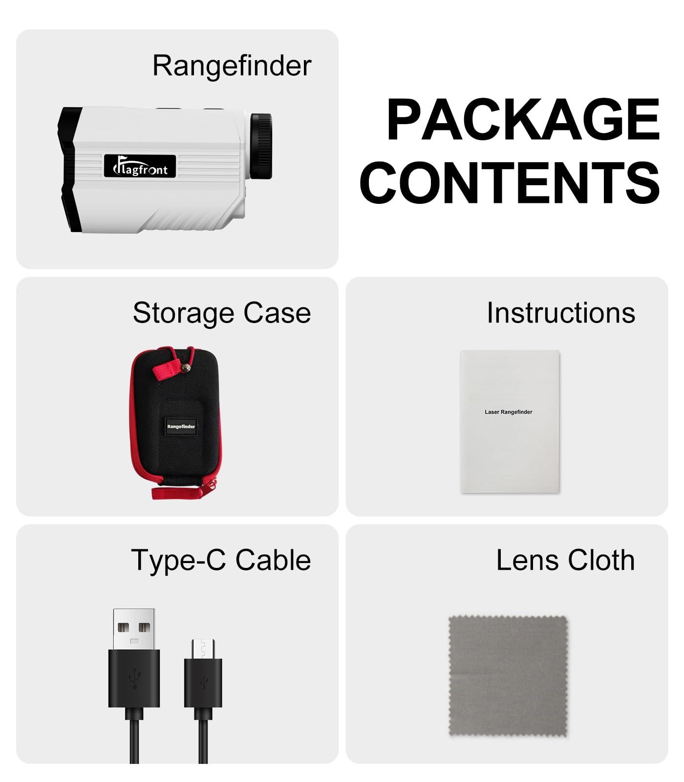 Flagfront Range Finder Golf Rangefinder with Slope,1100 Yards Golf Range Finder Magnetic, 6X Magnification with Flag Pole Lock Vibration for Golf Course