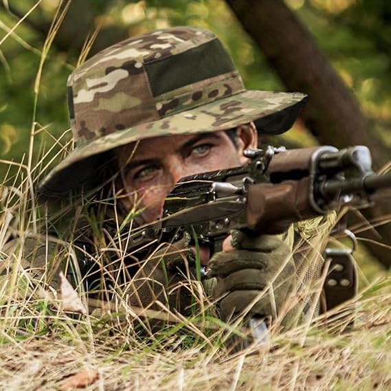 GLORYFIRE 2024 Update Boonie Hat Military Tactical Boonie Hats for Men Women Hunting Fishing Outdoor with Breathable Mesh Hole Camo