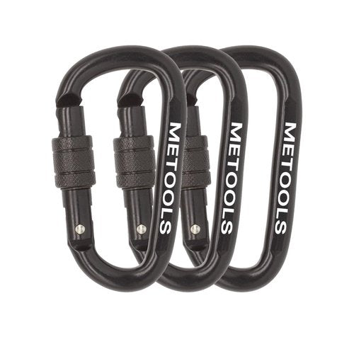 D-Shaped Locking Rock Climbing Carabiner Clips(3pcs),Professional 23KN Heavy Duty Caribeaners for Rappelling Swing Rescue & Gym etc,Large Carabiners