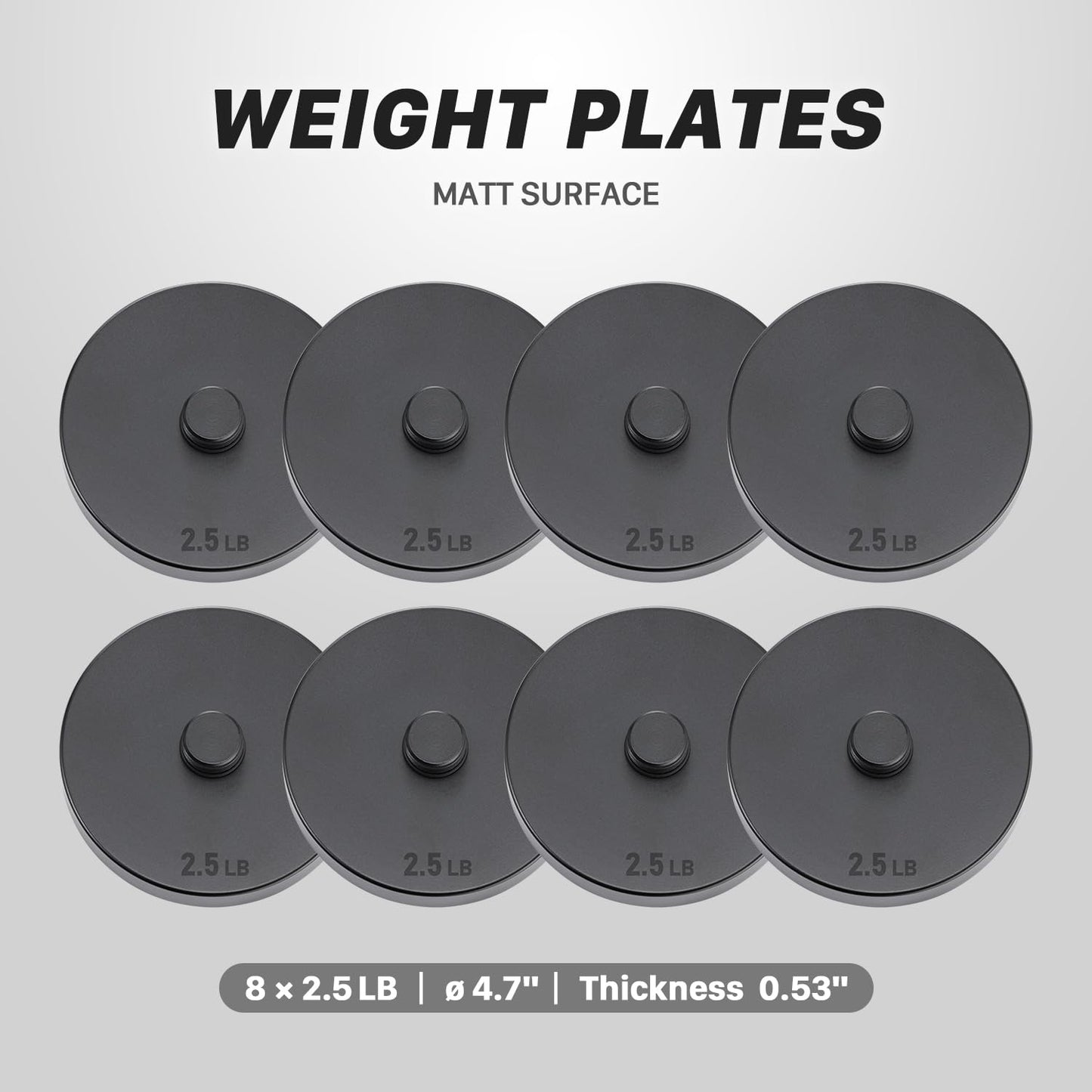 Northdeer 2.0 Upgraded Adjustable Steel Dumbbells Plates, Home Gym Workout for Men and Women, Compatible with Version 1.0 Dumbbell Set(2.5lbsx8) - Black Version
