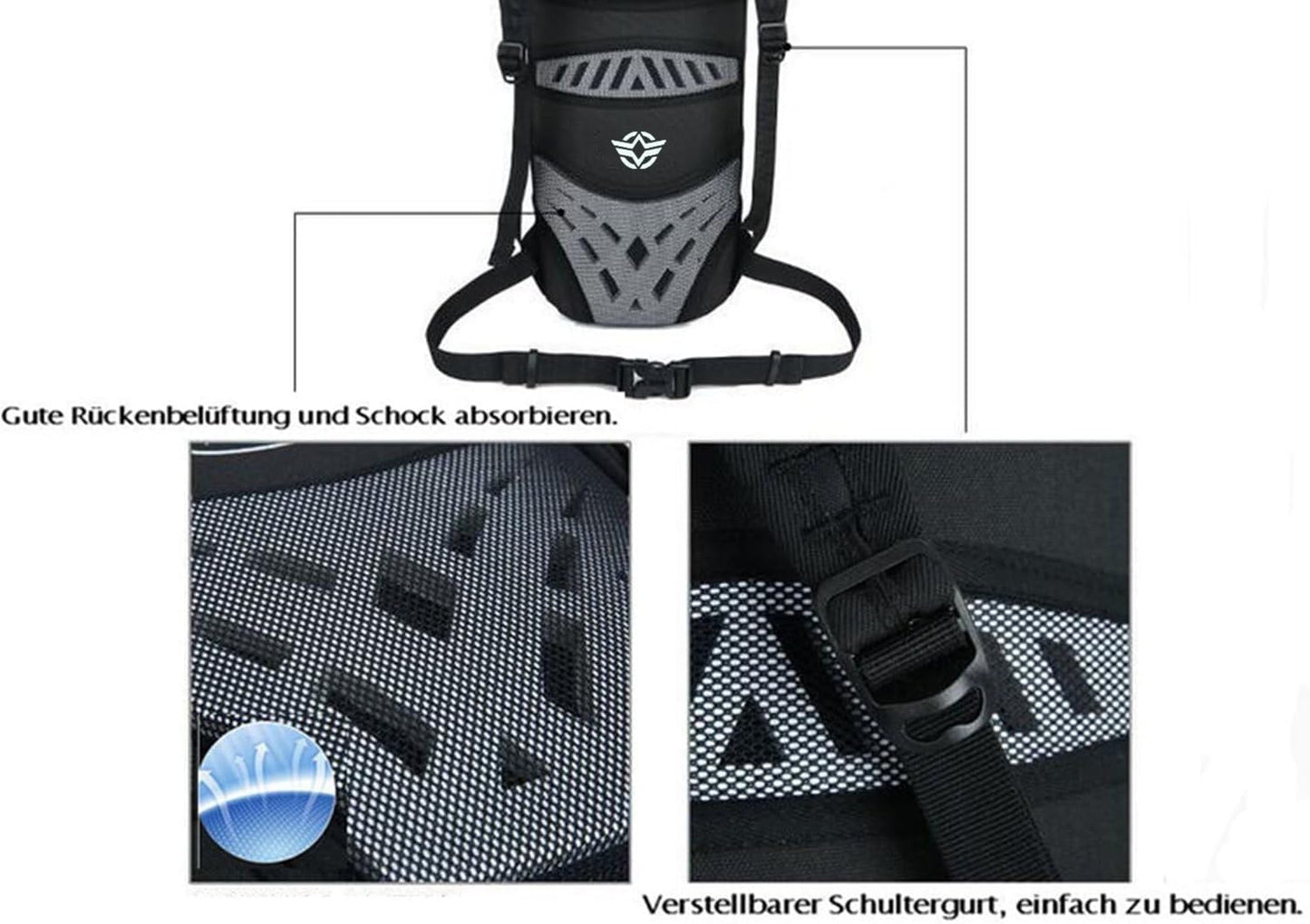 WINDCHASER Cycling Backpack, 10L Bicycle Backpack Waterproof Breathable Bag for Outdoor Travel Hiking Climbing Biking Running Skiing (Black)