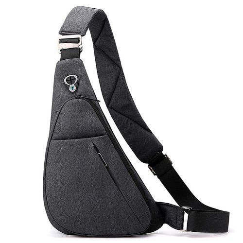 Vensivy Lightweight Anti-Theft Men's Crossbody Chest Bag Multifunctional Outdoor Travel Shoulder Backpack Waterproof (Black, Right)