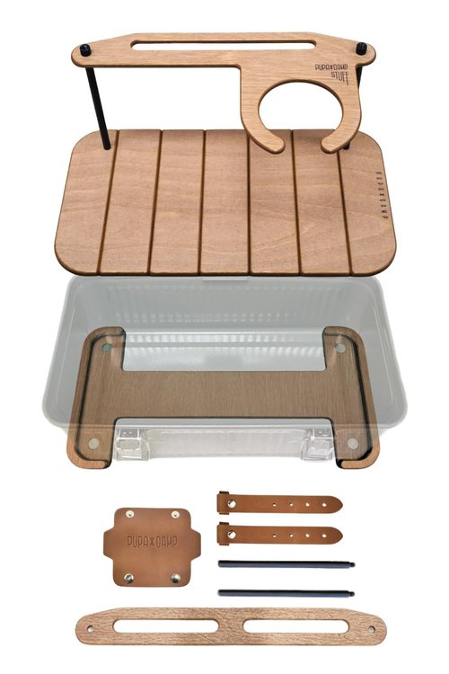 PUPACAMP Wooden Table Compatible with Stanley Lunch Box 10qt (9.5L) (V2 Dripper Kit)
