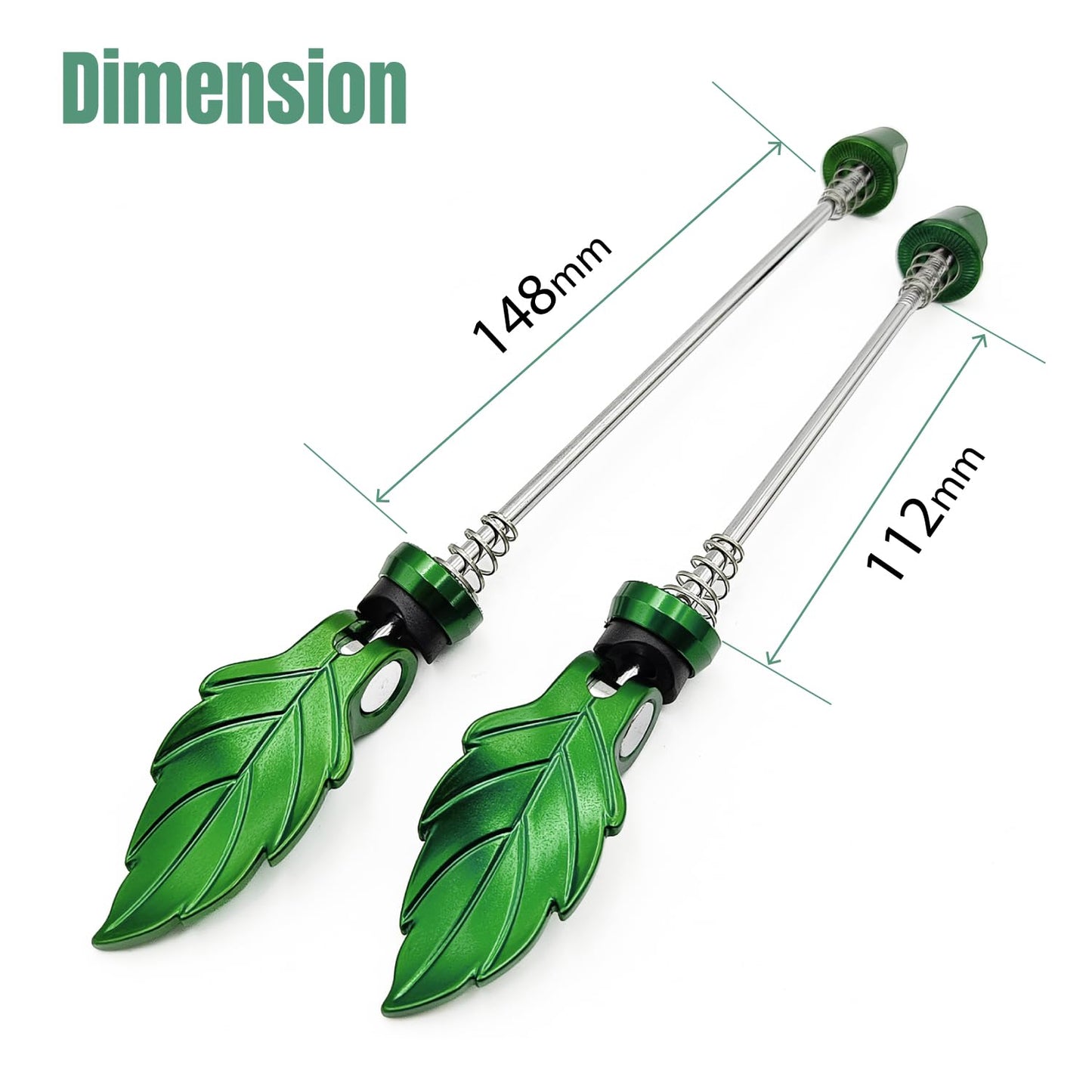 ONIPAX Leaf-Shaped Bike Quick Release Skewer Front & Rear Set for MTB, Road Bike