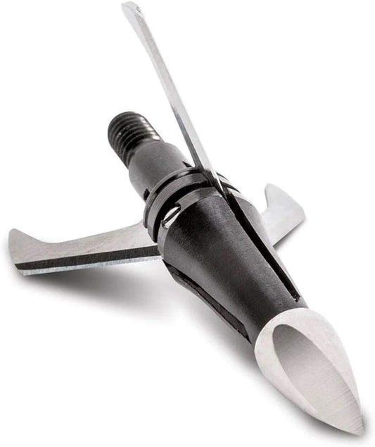 New Archery Products Shockwave 3 Blade 1 1/4" Cutting Diameter Archery Reusable Mechanical Broadhead for Bow Hunting - 3 Pack