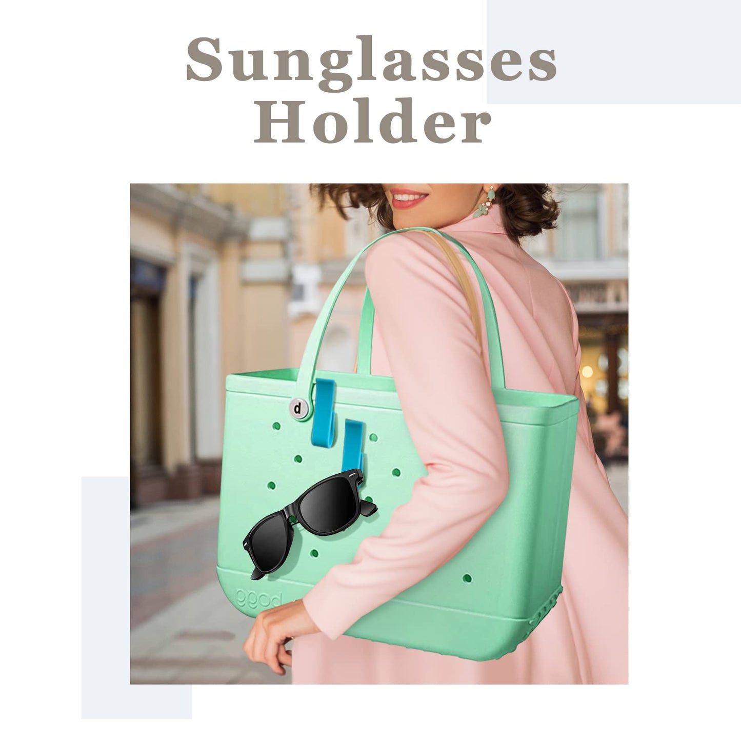 Hooks Accessories for Bogg Bags,2Pcs Insert Holder Charm Accessory Organize Valuables on Bag,Bogg Bags Decordation (Blue)