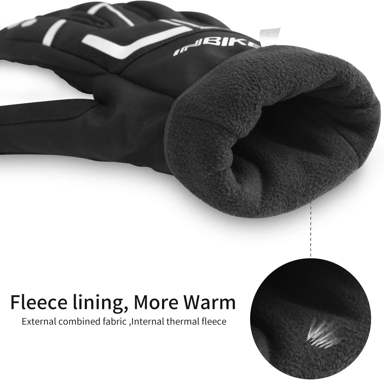 INBIKE Cycling Gloves for Men Winter Windproof Reflective Thermal Gel Pads Touch Screen
