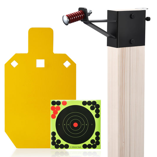GADFISH 7" x 12" AR500 Steel Targets for Shooting with T Post Target Hanger, 1/2 Inch Thick Steel Target, 2 Mounting Options, Neon Yellow Color