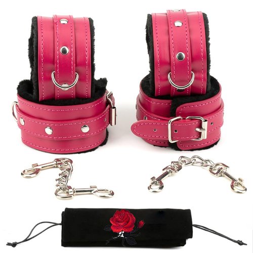BAFAFA 2 Pair D-Ring Padded Ankle Strap Cuffs for Cable Machine Glutes Workout Gym Strap Weightlifting Fitness Bracelet ankle wrist padded handcuffs Style or Bedroom Play