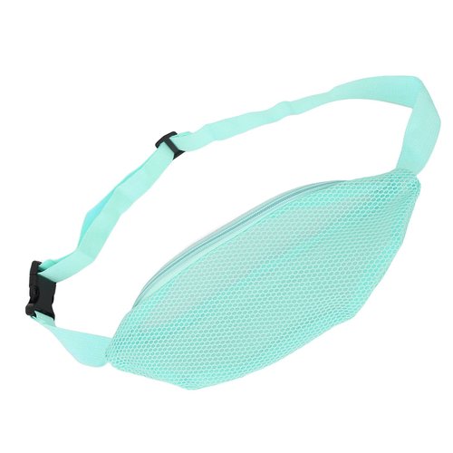 Yuecoom Beach Mesh Fanny Pack, Seashell Mesh Beach Bag Breathable Waterproof Adjustable Belt Portable Lightweight Outdoor Sports Waist Pack Seashell Bag Sports Fanny Pack for Travel(pale blue)