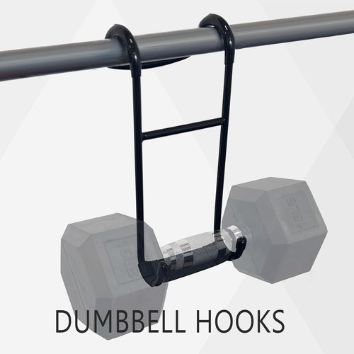KORIKAHM Dumbbell Spotter Hooks Pair,Heavy Duty Steel Dumbbell Hooks Safety Connector for Barbell Bench Press Workout