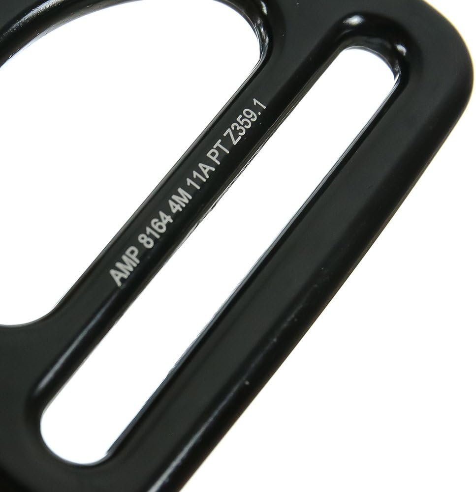 Fusion Climb Black Bretta Aluminum D-Ring for 3 1/4" Webbing - Lightweight and Slotted for Industrial and Climbing Use