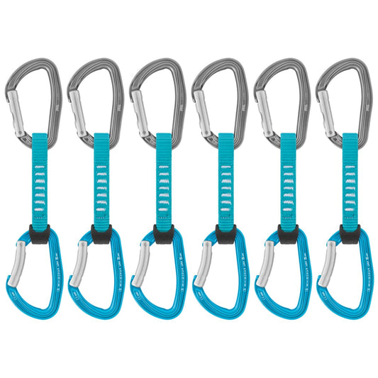 Petzl DJINN AXESS Quickdraws - 6-Pack of Durable, Lightweight Quickdraws for Sport, Trad, and Aid Climbing - Turquoise - 11 cm