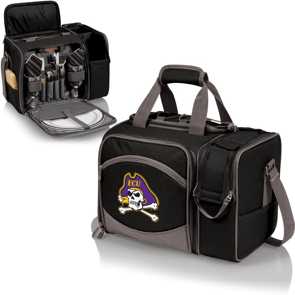 NCAA Malibu Cooler Picnic Basket - Insulated Tote with Complete Picnic Set