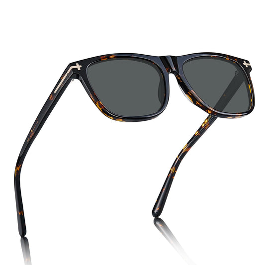 AVAWAY Square Polarized Sunglasses for Men Retro UV400 Protection, Acetate Fashion Driving Eyewears Male Outdoor Sport Glasses