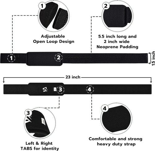 Lifting Wrist Straps for Weightlifting, Powerlifting & Deadlifts – 23” Neoprene Padded Cotton Straps for Strength Training & Gym Workouts - Maximum Grip Support for Men & Women