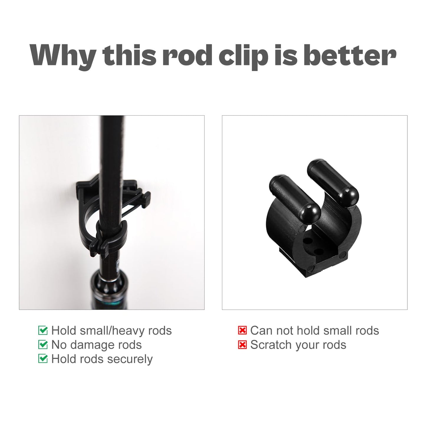 Fishing Rod Rack Clips/Making Kit, Customize Your Own Fishing Rod Holders for Garage, Also for Billiards Pool Cue Rack