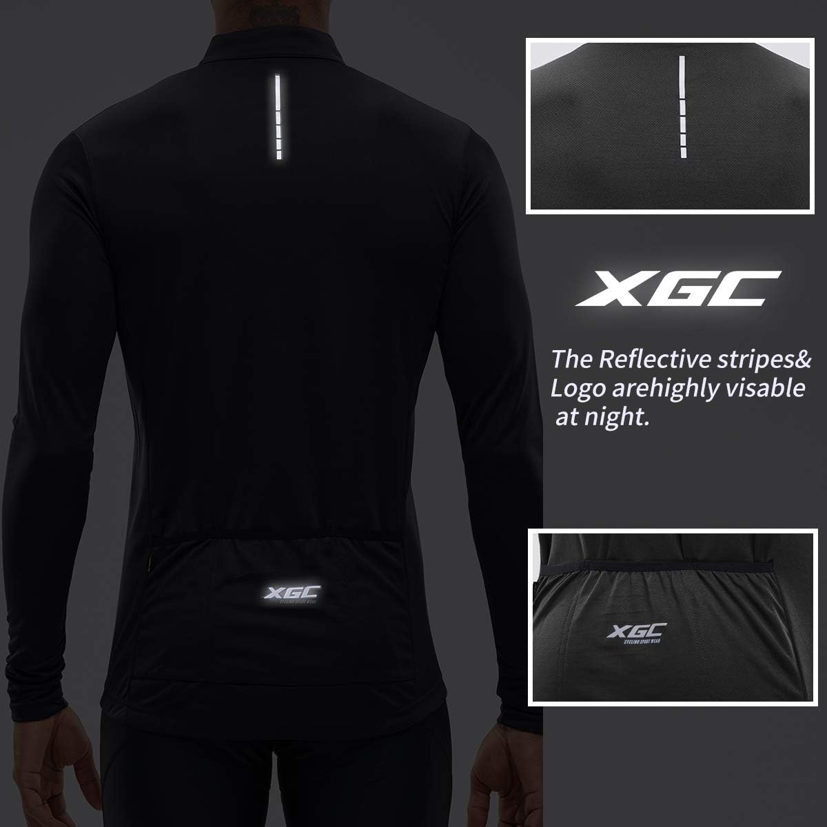 XGC Men's Short/Long Sleeve Cycling Jersey Bike Jerseys Cycle Biking Shirt with Quick Dry Breathable Fabric